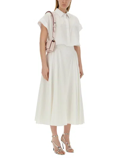 Shop Alexander Mcqueen Midi Skirt In White