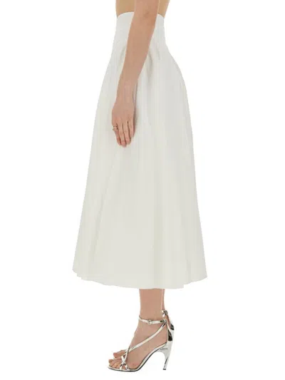 Shop Alexander Mcqueen Midi Skirt In White
