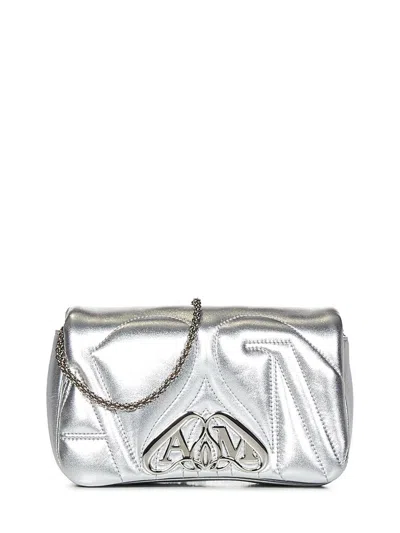 Shop Alexander Mcqueen Mini Seal Shoulder Bag In Silver