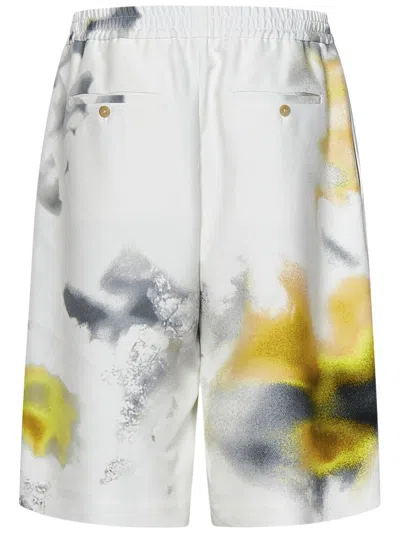 Shop Alexander Mcqueen Obscured Flower Shorts In White