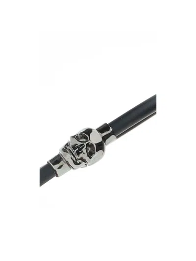 Alexander Mcqueen Skull Rubber Bracelet In Black