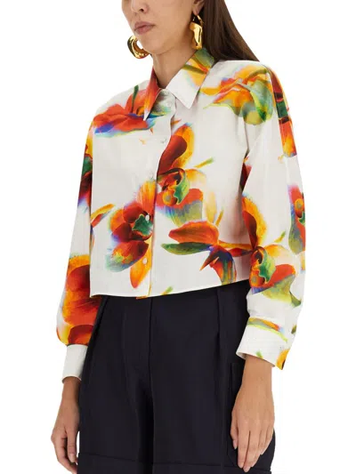 Shop Alexander Mcqueen Solarised Orchid Print Shirt In Multicolour
