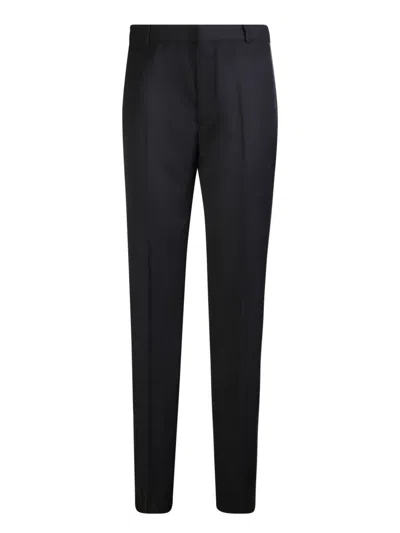 Shop Alexander Mcqueen Wool Suit Pants In Black