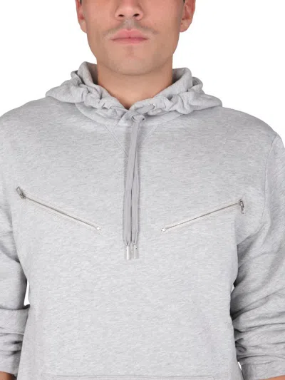 Shop Alexander Mcqueen Sweatshirt With Embroidered Skull In Grey