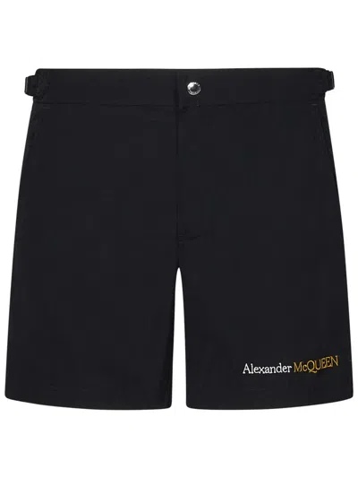 Shop Alexander Mcqueen Swimsuit In Black