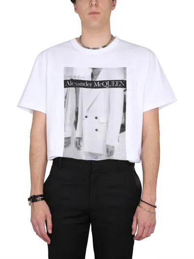 Shop Alexander Mcqueen T-shirt With Logo In White