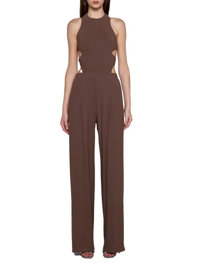 Shop Amazuìn Amazuin Trousers In Taupe Brown
