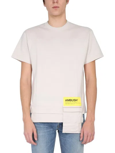 Ambush Crew Neck T-shirt In Beige