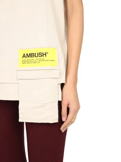 Ambush Crew Neck T-shirt In Beige