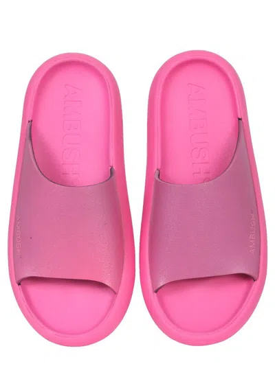 Shop Ambush Rubber Slide Sandals In Fuchsia