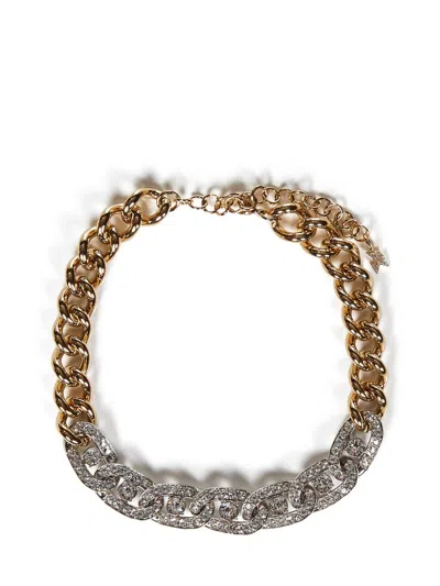 Shop Amina Muaddi 'matthew' Necklace In Golden