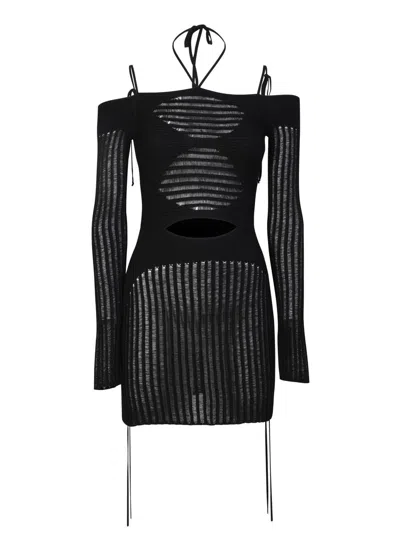 Shop Andreädamo Andreādamo Mini Dress In Black