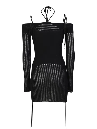 Shop Andreädamo Andreādamo Mini Dress In Black