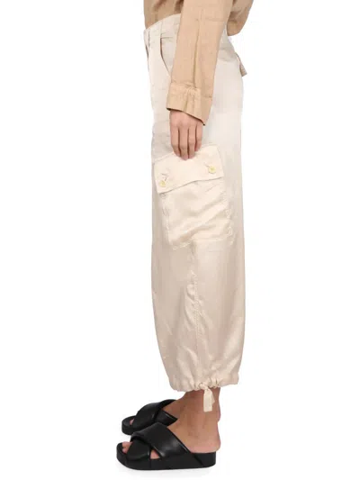 Shop Aspesi Cropped Pants In Ivory