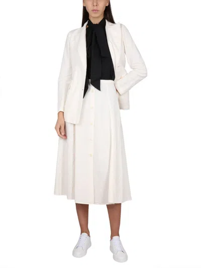 Shop Aspesi Double-breasted Jacket In Ivory