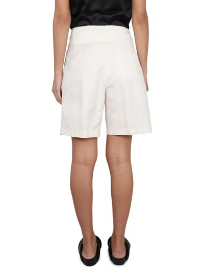 Shop Aspesi Linen Blend Shorts In Ivory