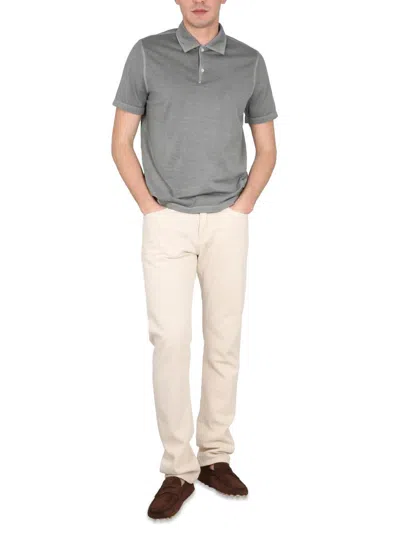 Shop Aspesi Regular Fit Polo Shirt In Grey