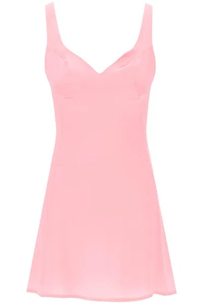 Shop Mvp Wardrobe Ato "mini Martin Crepe Satin Dress In Rosa