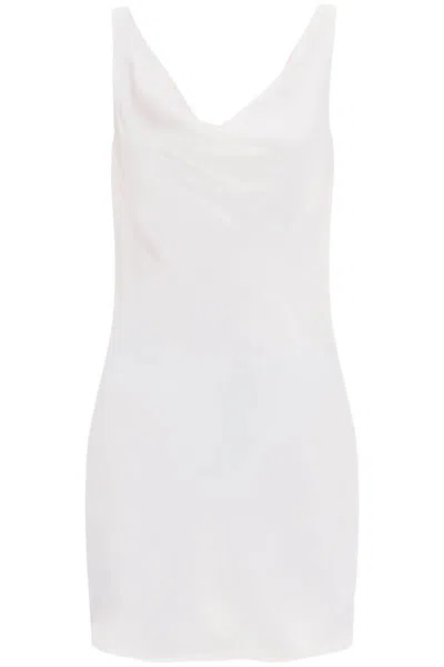 Shop Norma Kamali Ato Maria's Mini Crepe Satin Dress In Bianco