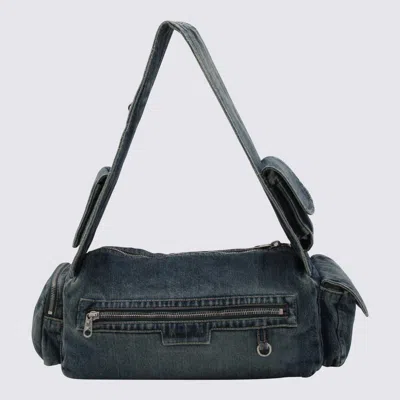 Shop Balenciaga Vintage Blue Cotton Sling Bag Superbusy Crossbody Bag