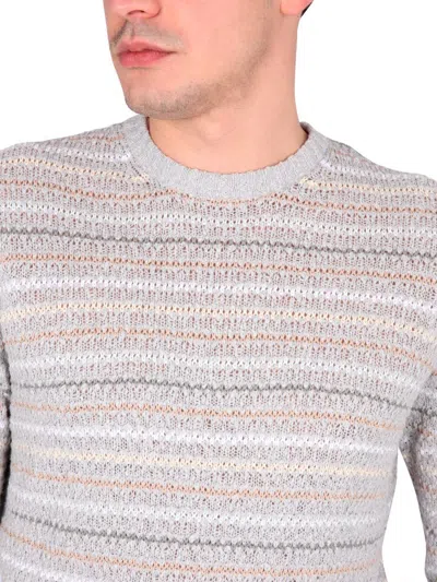 Shop Ballantyne Cotton Crew Neck Sweater In Grey
