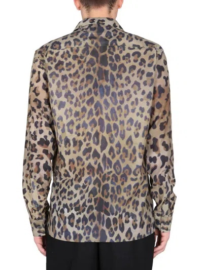 Shop Balmain Leopard Printed Pyjama Shirt In Multicolour