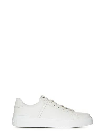 Shop Balmain Paris B-court Sneakers In White