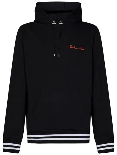 Shop Balmain Paris  Signature Sweatshirt In Black