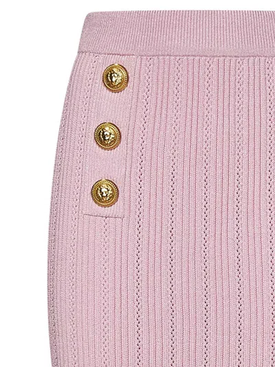 Shop Balmain Paris Midi Skirt In Pink