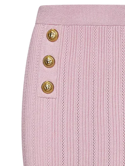 Shop Balmain Paris Midi Skirt In Pink