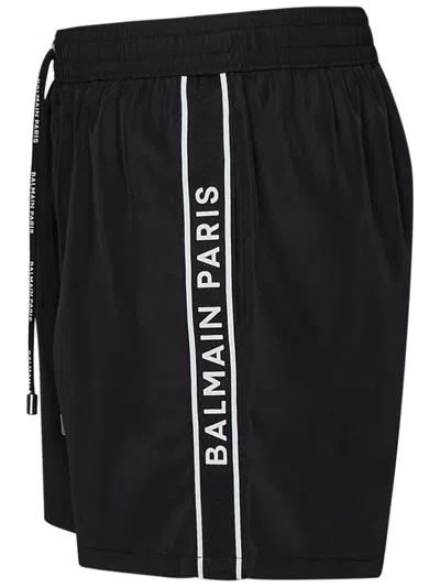 Shop Balmain Paris Swimsuit In Black