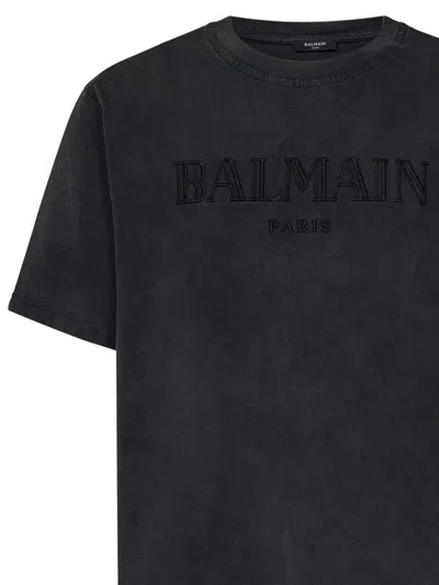 Shop Balmain Paris T-shirt In Grey