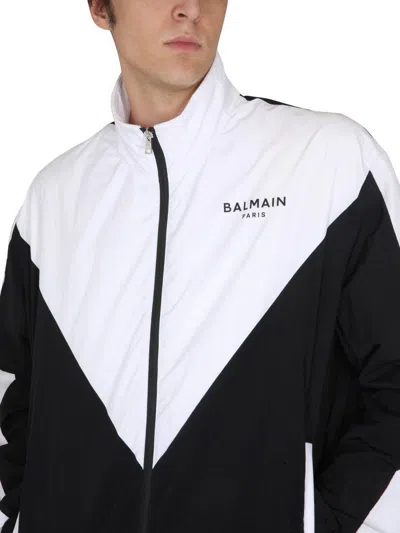 Shop Balmain Sports Jacket With Logo In Black