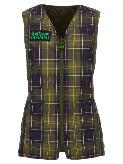 Shop Barbour X Ganni 'betty' Reversible Vest In Green