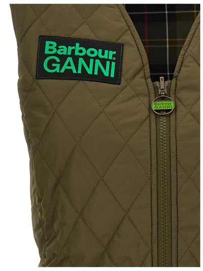 Shop Barbour X Ganni 'betty' Reversible Vest In Green