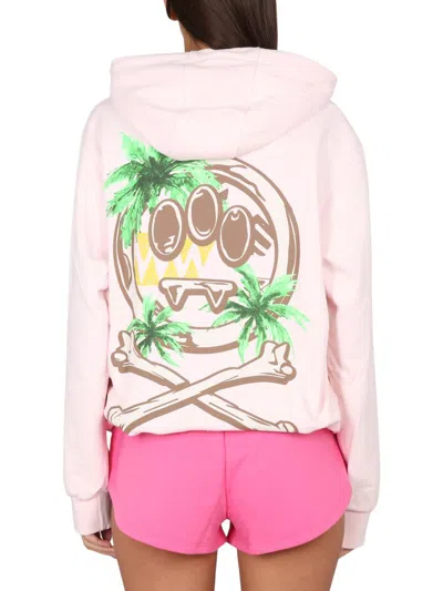 Barrow Sweatshirt With Logo Print Unisex In Pink