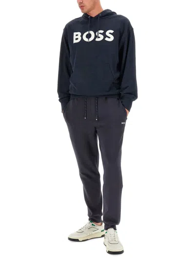 Shop Hugo Boss Boss Jogging Pants In Blue