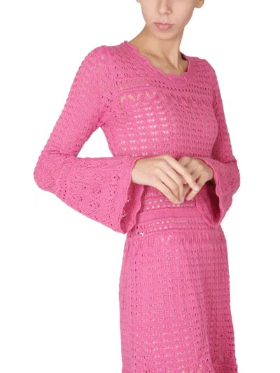 Shop Boutique Moschino Wool Blend Dress In Pink