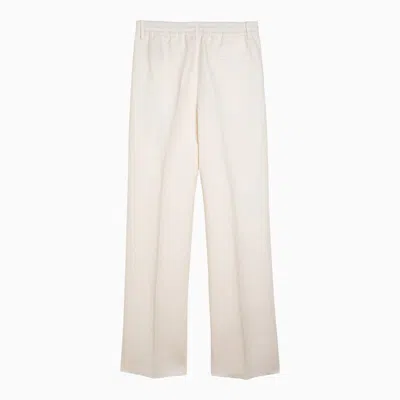 Shop Burberry Blend Trousers In White