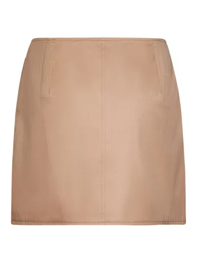 Shop Burberry Mini Skirt In Beige