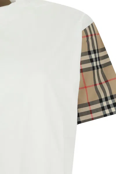 Shop Burberry Vintage Check-sleeve T-shirt In White