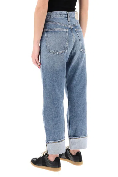 Shop Agolde Ca Straight Jeans With Low Crotch Fran In Blu
