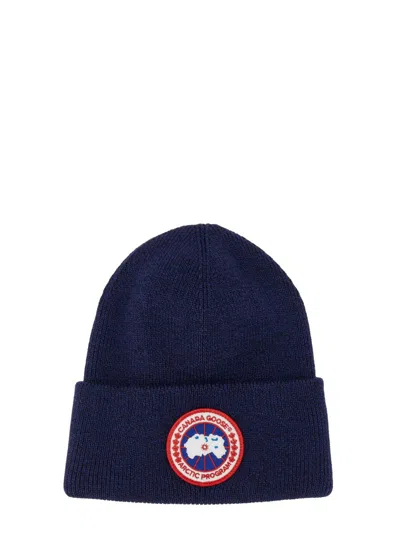 Shop Canada Goose Knit Hat In Blue