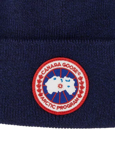 Shop Canada Goose Knit Hat In Blue