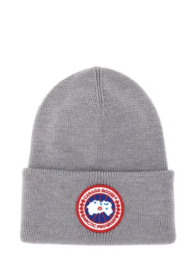 Shop Canada Goose Knitted Hat In Grey