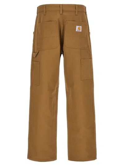 Shop Carhartt Wip 'double Knee' Pants In Brown