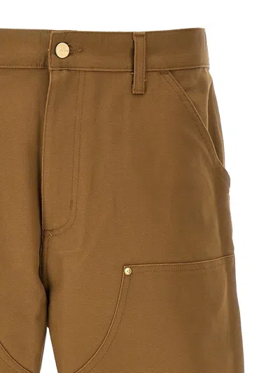Shop Carhartt Wip 'double Knee' Pants In Brown