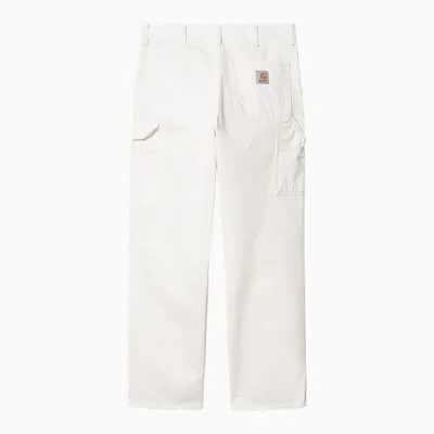 Shop Carhartt Wip Single Knee Pant Wax In In White