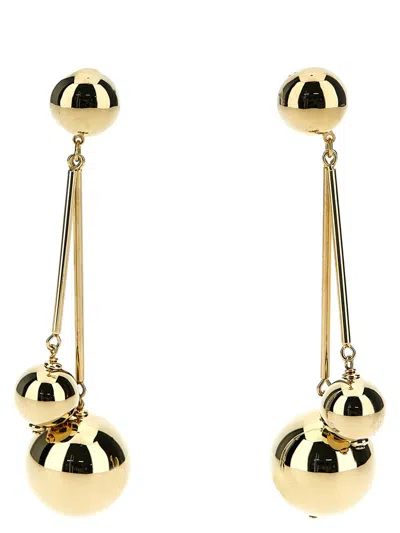 Shop Carolina Herrera 'double Gold Ball' Earrings