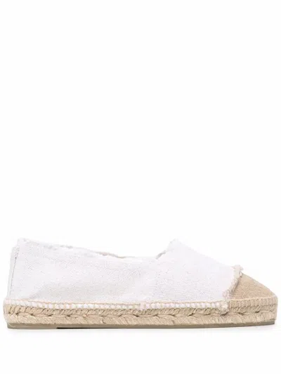 Castaã±er Kampala Glittered Linen Espadrilles In White